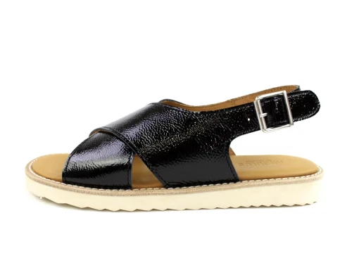 Angulus sort lak sandal med spænde